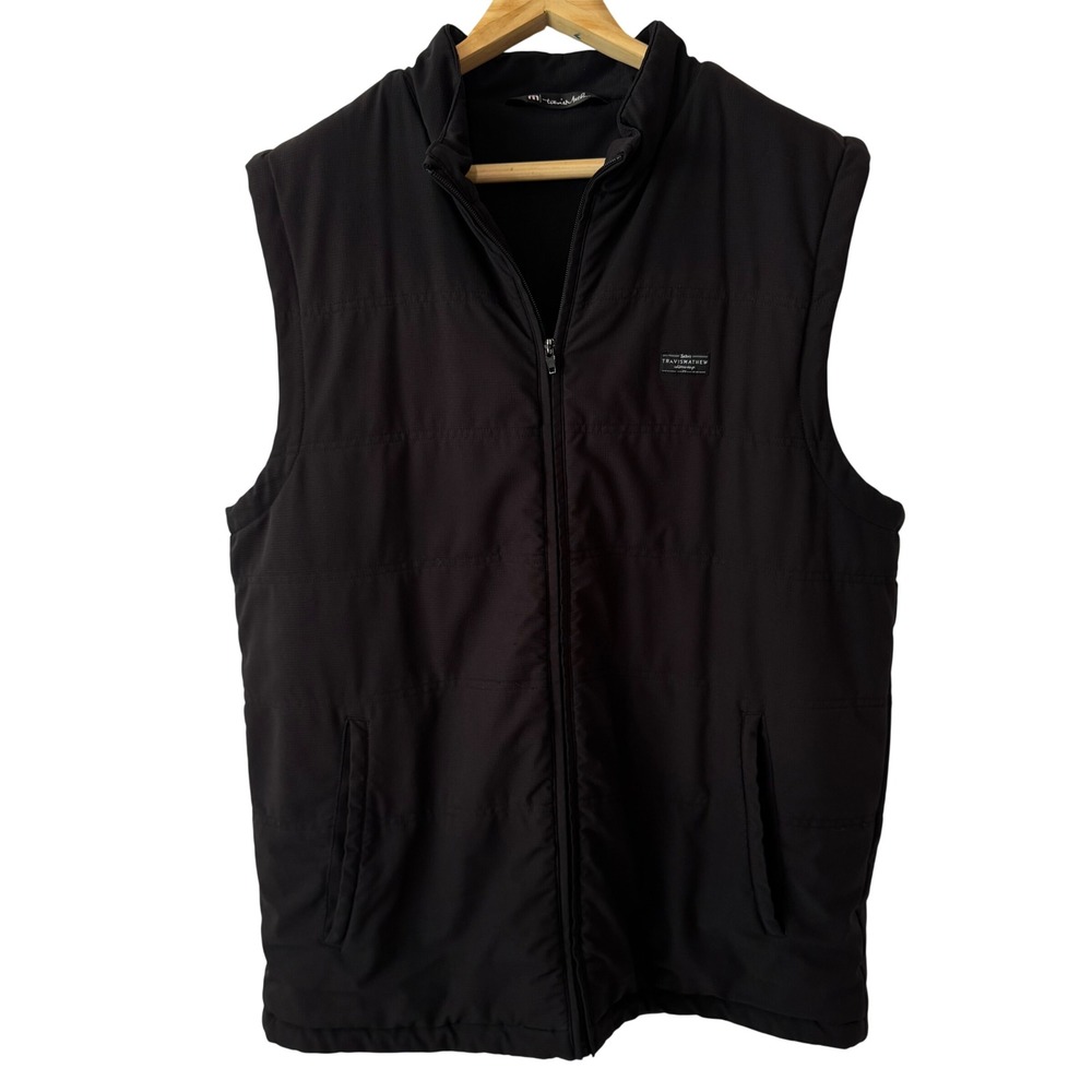 TravisMathew Interlude Puffer Vest Mens XL Black Full Zip Golf Quilted 1MT369 - Picture 10 of 10